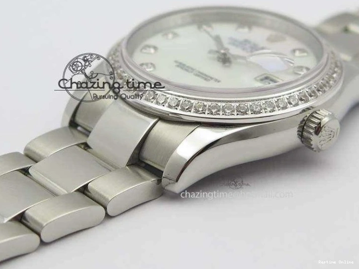 1223 Neat DateJust 36mm SS BP-Maker Best Edition Diamond Bezel White MOP Dial On SS Bracelet A2824 V 3842